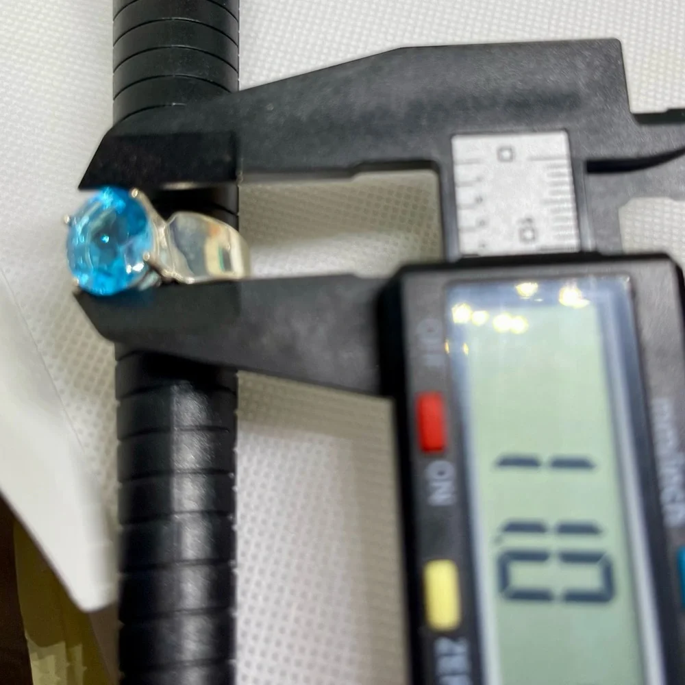 V Wieck 925 Real London Blue Topaz Sterling Ring 8